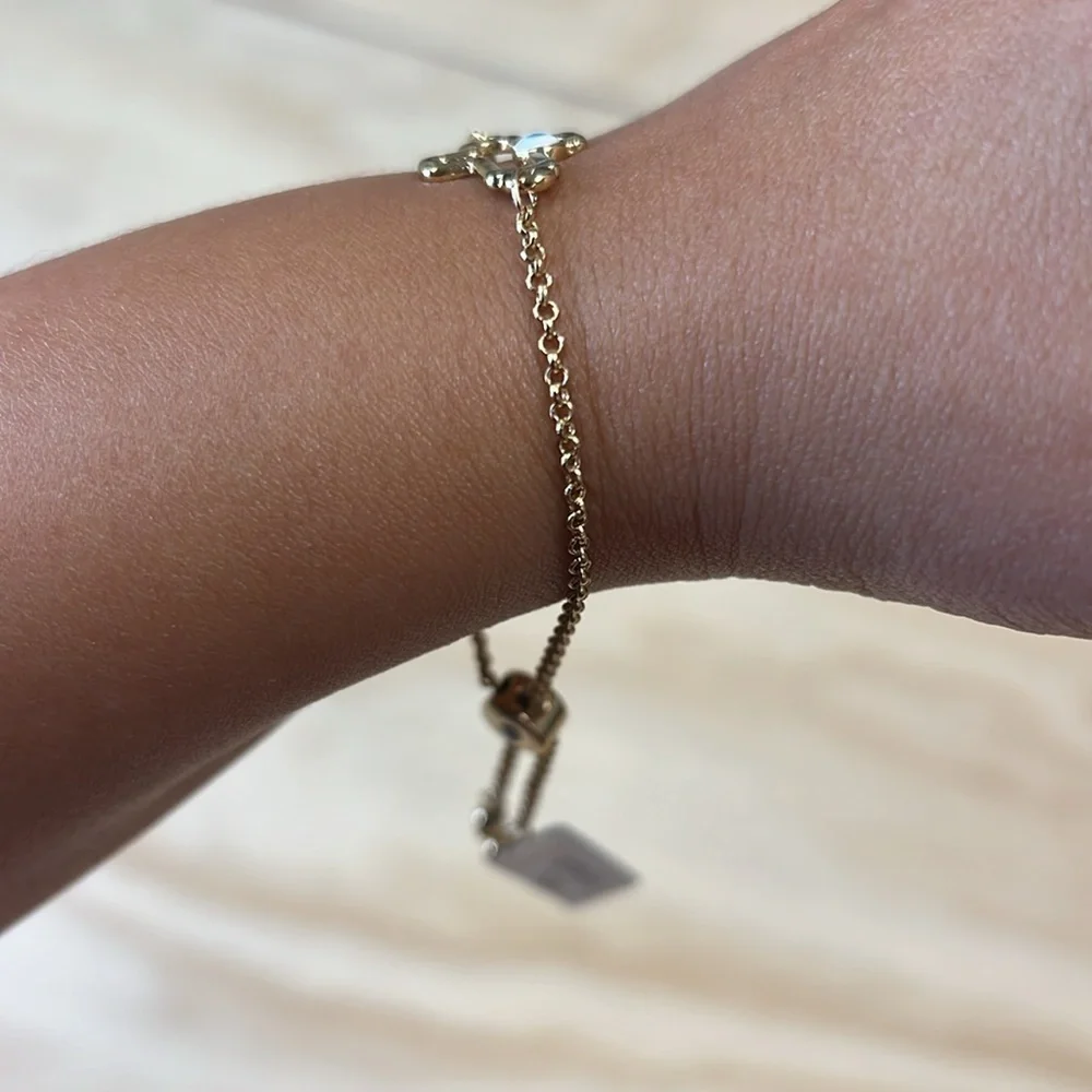 18K Gold Plated Adjustable Cross Eye Bracelet